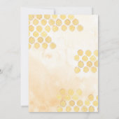 黄色男女兼用のまわりに金ゴールドシャワー 招待状 (裏面)