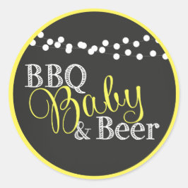 黄色男女兼用赤ちゃんシャワーBBQベビービール ラウンドシール