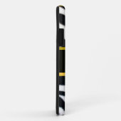 黄色白黒ゼブラ毛皮イエロージェムモノグラム。 Case-Mate iPhoneケース (裏面/右)