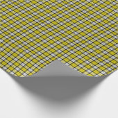 黄色白黒タータンチェック格子模様 ラッピングペーパー (角)