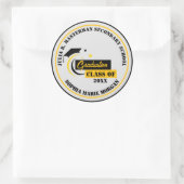 黄色白黒卒業クラシック ラウンドシール (バッグ)