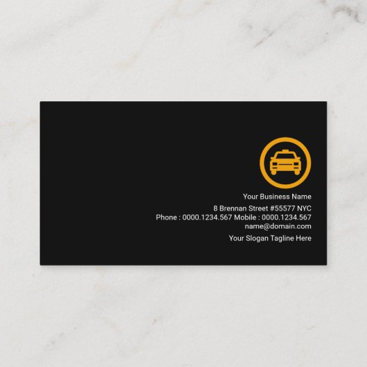 黄色稲妻対応タクシー運転手 名刺 (裏面)