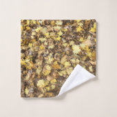 黄色紅葉タオルセット バスタオルセット (ウォッシュタオル)