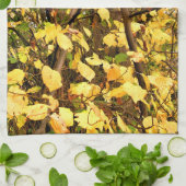 黄色紅葉 キッチンタオル (折り畳み)