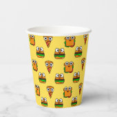 黄色紙カップかわいいカラフルファストフード 紙コップ (裏面)