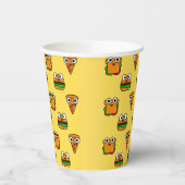 黄色紙カップかわいいカラフルファストフード 紙コップ (左)
