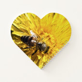 黄色素晴らしの感動的タンポポにミツバチ ノートブック (裏面)