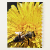 黄色素晴らしの感動的タンポポにミツバチ プランナー手帳 (裏面)