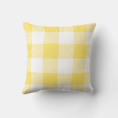 黄色素朴と白のバッファローのチェックのプレイド クッション (裏面)