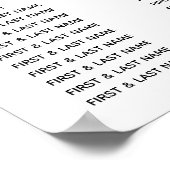 黄色素朴のレモ結婚ン緑の座席表 ポスター (角)