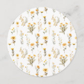 黄色素朴のワイルドフラワーラウンドメニューカードプレート メニュー (裏面)