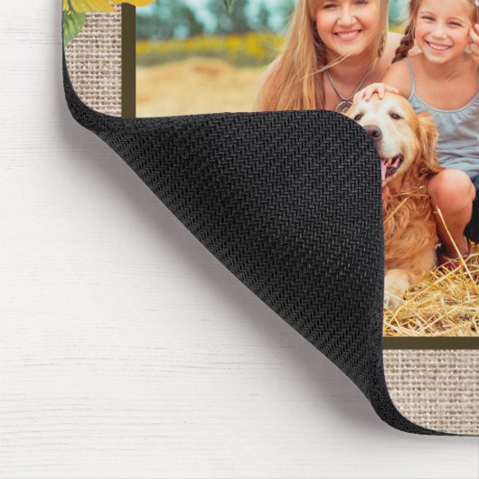 黄色素朴ひまわりバ賛美ラップお母さん写真 マウスパッド (コーナー)