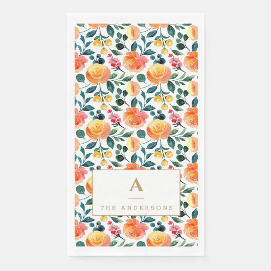 黄色素朴オレンジ色の花のパターン (正面)