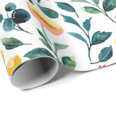 黄色素朴スタイリッシュ水彩花の模様 ラッピングペーパー (ロールコーナー)