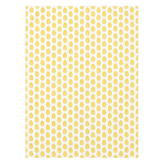 黄色素朴フローライースターエッグLinocut テーブルクロス (正面)