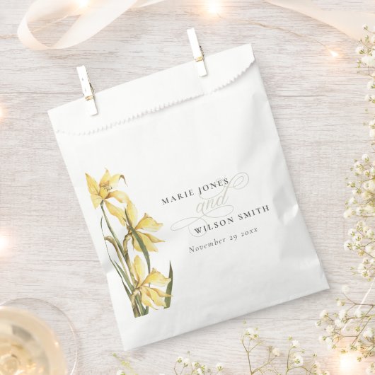 黄色素朴フローラ水彩結婚色 フェイバーバッグ (クリップ留めされた状態)