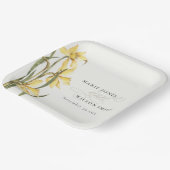 黄色素朴フローラ水色結婚の ペーパープレート (傾斜あり)