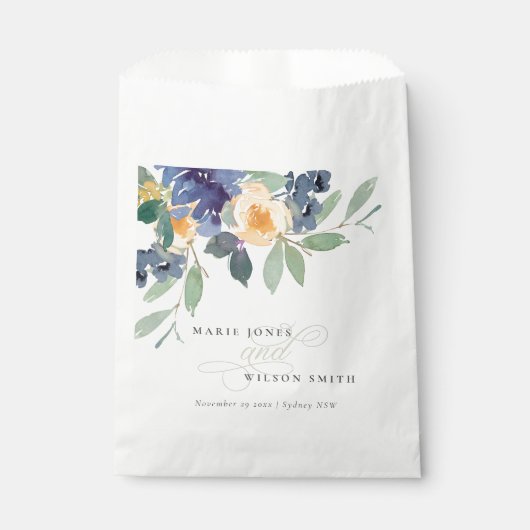 黄色素朴ブルーウォーターフローラ結婚ズ フェイバーバッグ (正面)