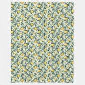 黄色素朴地中海のレモン自然トーン フリースブランケット (正面)