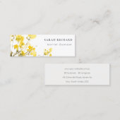 黄色素朴水彩ワイルドフラワーボホフローラ スキニー名刺 (正面/裏面)