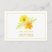 黄色結婚のマリゴールド水は詳細に色を付ける エンクロージャーカード (正面)