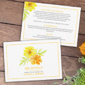 黄色結婚のマリゴールド水は詳細に色を付ける エンクロージャーカード