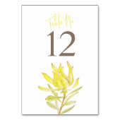 黄色結婚のロイカデンドロン水色フローラ テーブルナンバー (正面)