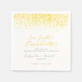 黄色結婚の誓いの更新1年の幸せな後 スタンダードカクテルナプキン (正面)