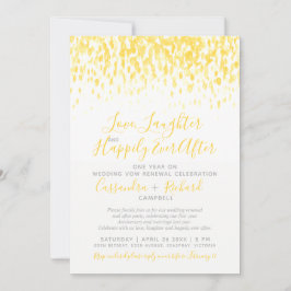 黄色結婚の誓いの更新1年の幸せな後 招待状