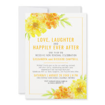 黄色結婚の誓いの更新1年の幸せな後