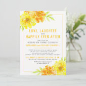 黄色結婚の誓いの更新1年の幸せな後 招待状 (スタンド正面)