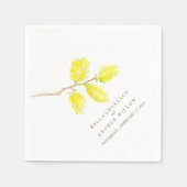黄色結婚ヤナギ紙ナプキン スタンダードカクテルナプキン (正面)