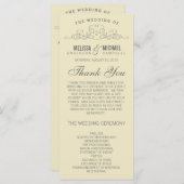 黄色結婚式 プログラム | ヴィンテージ優雅 (正面/裏面)