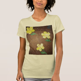黄色絵を描の花のtシャツ tシャツ