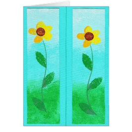 黄色絵を描の花ブックマークカード