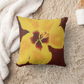 黄色絵を描ハワイアンハイビスカス枕の クッション (ブランケット)