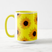 黄色絵を描油ひまわりマグカップ マグカップ (左)