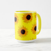 黄色絵を描油ひまわりマグカップ マグカップ (正面右)