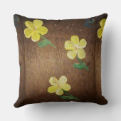 黄色絵画花 クッション (裏面)