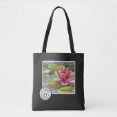 黄色緑のパッドのトートバックのピンクモモユリ トートバッグ (正面)