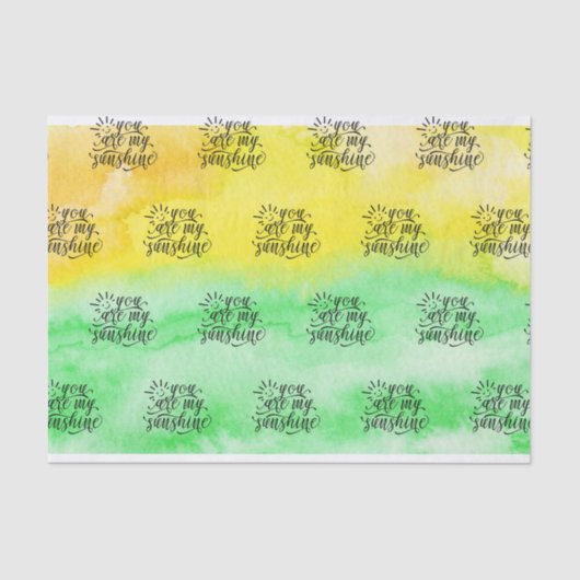 黄色緑の水彩画私の日光です 薄葉紙 (正面)