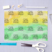 黄色緑の水彩画私の日光です 薄葉紙 (クラフト)