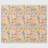 黄色自然茶色のジオメトリック素朴形状 ラッピングペーパー (フラット)
