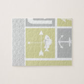 黄色航海のと灰色のいかり魚の天気表 ジグソーパズル (横)