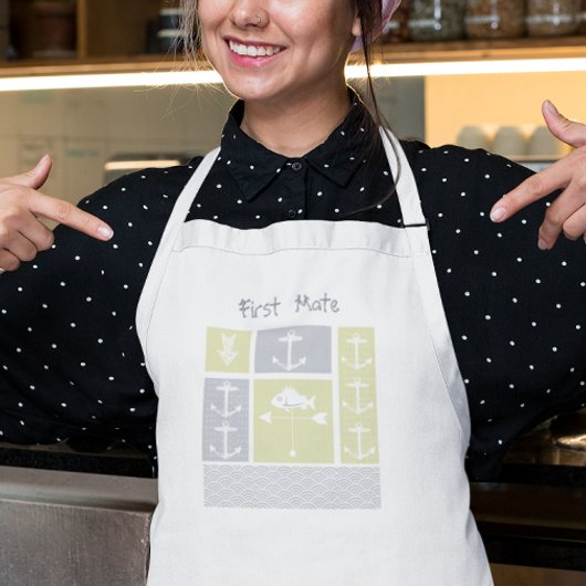 黄色航海のと灰色のいかり魚の天気表 スタンダードエプロン