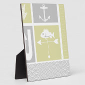 黄色航海のと灰色のいかり魚の天気表 フォトプラーク (側面)