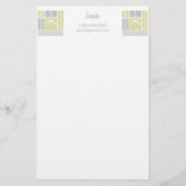 黄色航海のと灰色のいかり魚の天気表 便箋 (正面)