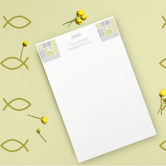 黄色航海のと灰色のいかり魚の天気表 便箋