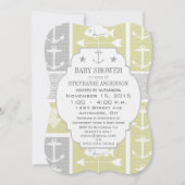 黄色航海のと灰色のいかり魚の天気表 招待状 (正面)