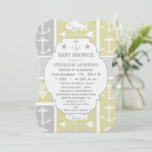 黄色航海のと灰色のいかり魚の天気表 招待状 (スタンド正面)